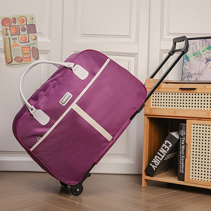 Rolling Duffel Bag Women Large Capacity Lightweight Travel Tote Carry On Luggage with Wheels Foldable Weekender Bag for Students Short Trips Christmas Gifts