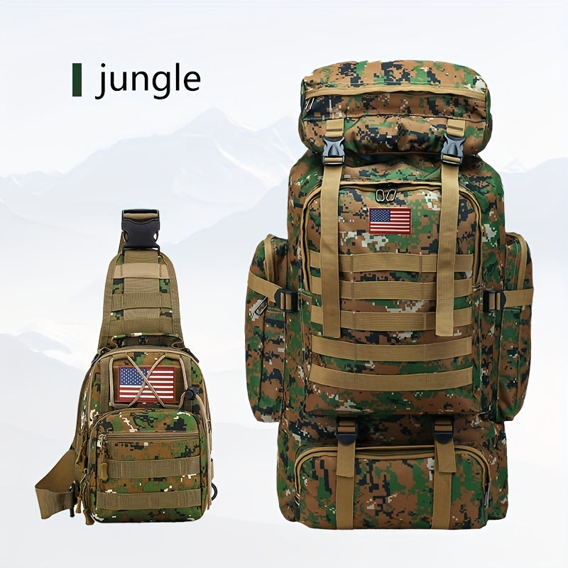 21.13gal Unisex Hiking Tactical Backpack, Outdoor Backpack Molle 3 Day Assault Pack, Hiking Camping Backpack With Multi Functional Pouches, Lightweight Outdoor Sports Travel Backpack, Perfect For Mountaineering Travel, Army Green, Traveling Backpack