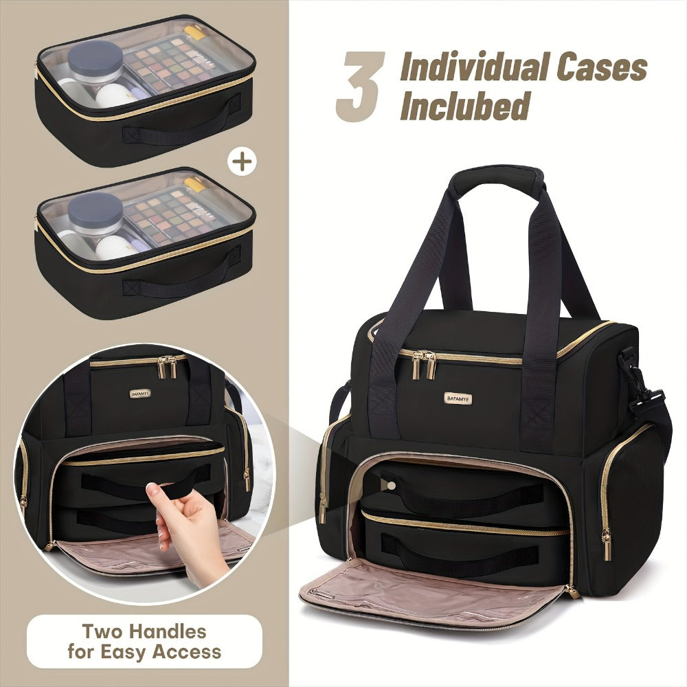 Travel Makeup Bag – for Travel, Large Double Layer Makeup Organizer | Bag Vero – detail view 4