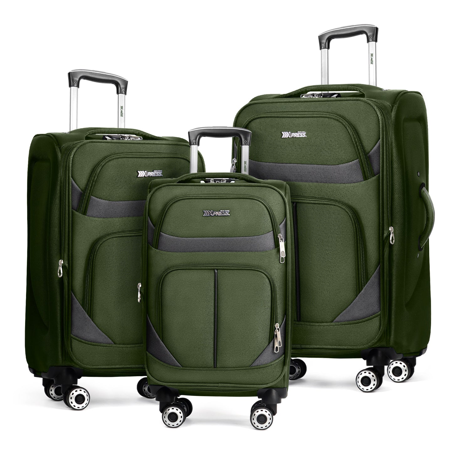 New York Xpress Durable Softside Luggage Lightweight Expandable with Spinner Wheels & Combination Lock, Reinforced Handles, Carry On Airline Approved and Checked, Soft Shell Travel Case for Men & Women, Available in 22", 26", 30", 34"