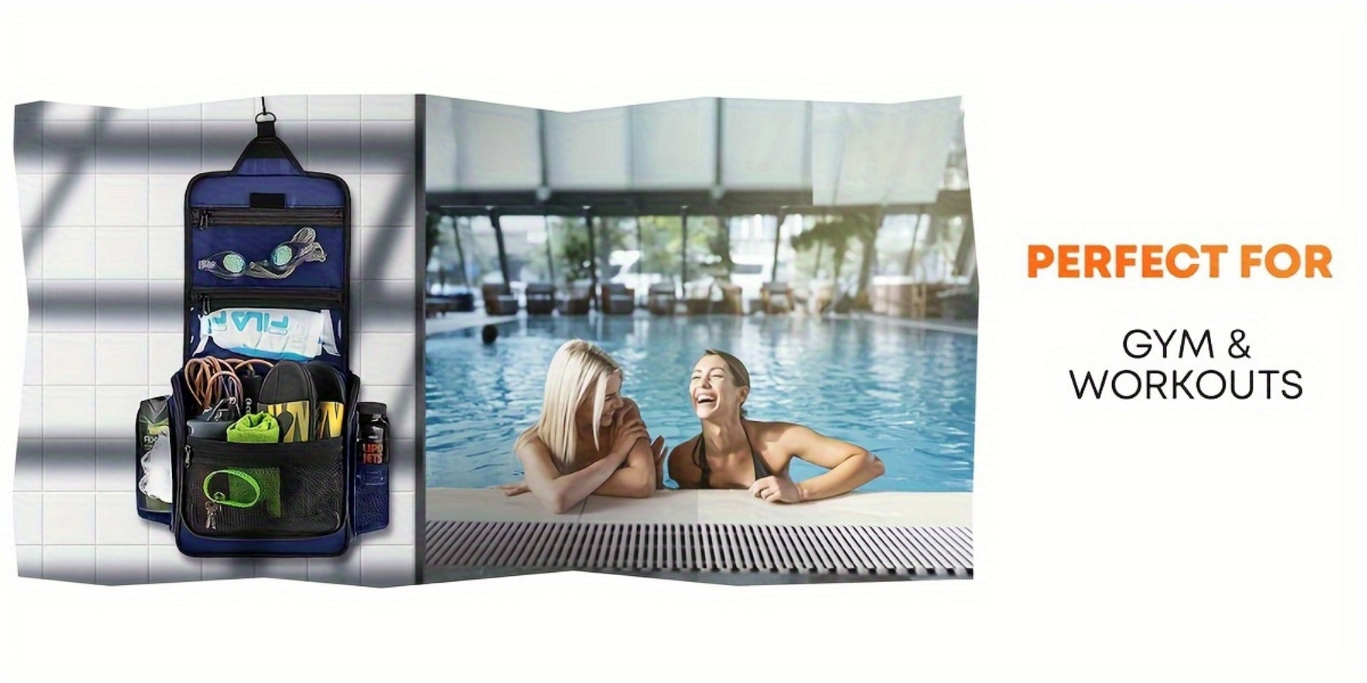 Travel Makeup Bag – for Travel, Hanging Toiletry Metal Rotating Hook | Bag Vero – detail view 14