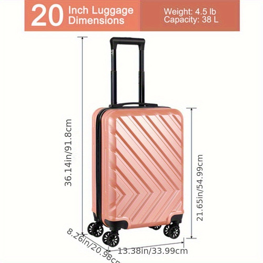 1pc/2pcs Suitcase Set Boarding Luggage Bag, 20inch Satchel Suitcase And 14inch Handbag Can Be Worn Diagonally Across The Trolley Case, with Wheels, Multi-Color Suitcase, for Office