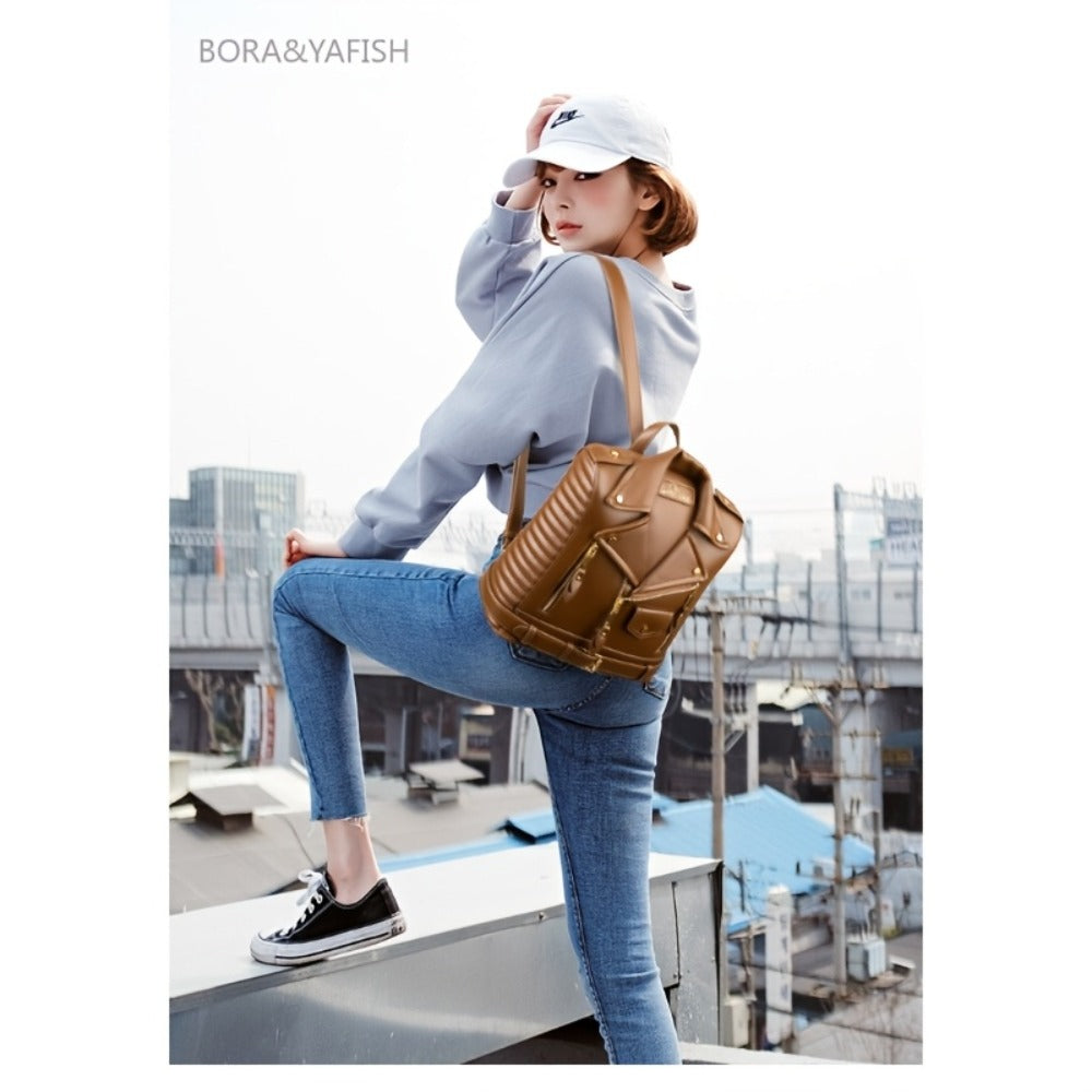 Cross-Border Backpack 2026 New Women'S Bag European And Soft Textured Jacket Backpack Fashionable Versatile Backpack