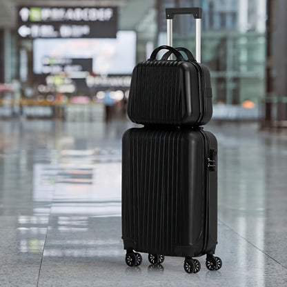 Travel Collection, Suitcases for Mothers And Daughters, Lightweight ABS Hard Shell, 20-Inch Rolling Luggage + 14-Inch Case, 360-Degree Spinner Wheels, Combination Lock, Ideal for Different Types of Travel, Available in Green, Pink, Silvery, Black