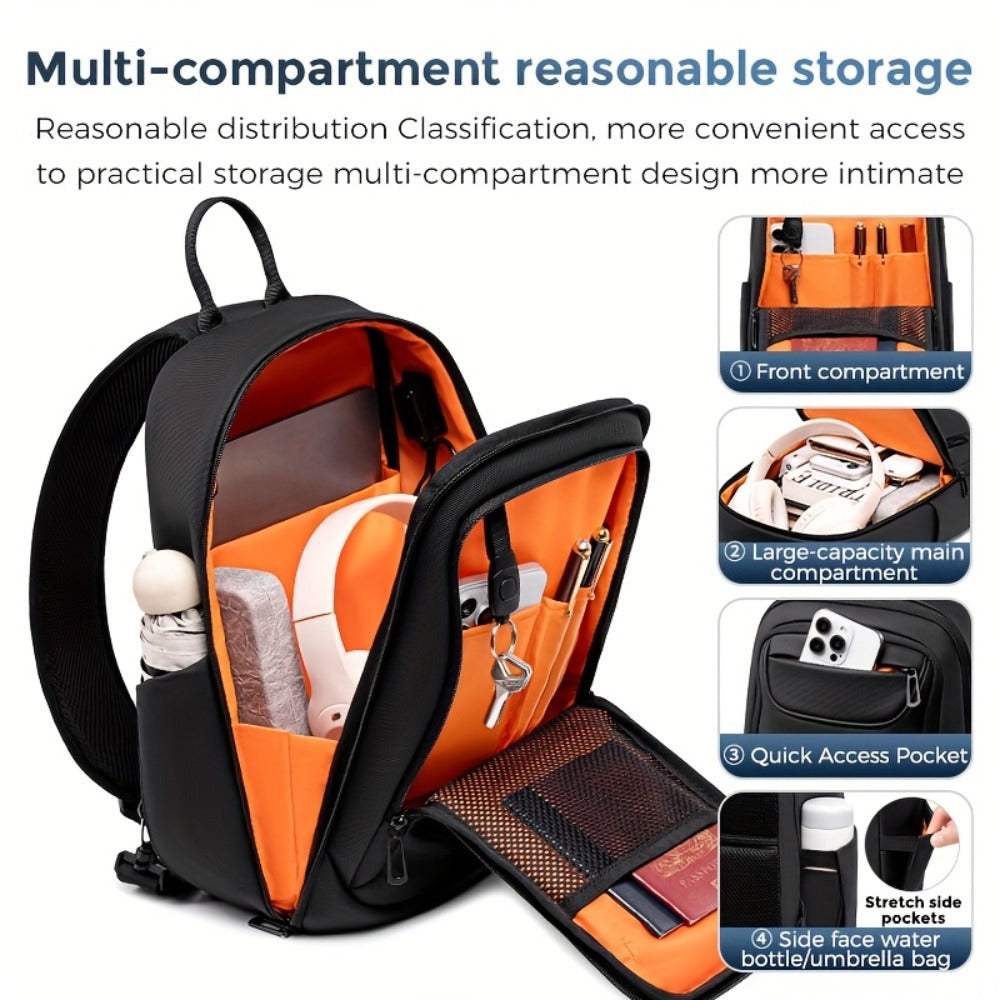 [FENRUIEN Chest Bag] FENRUIEN Men's Chest Bag - Multifunctional Shoulder Crossbody Bag - Compact Backpack for 9.7-Inch Tablets - Convenient for Summer Outings