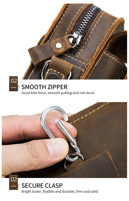 Waist Bag – Genuine Leather, Genuine Leather Waist Vintage Cowhide | Bag Vero – detail view 21