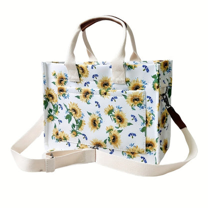 Tote Bag Multiple Pockets Crossbody Bag for Women, Great for Books, Notebook Bag, Travel Bag, Bible Bag, Adjustable Straps