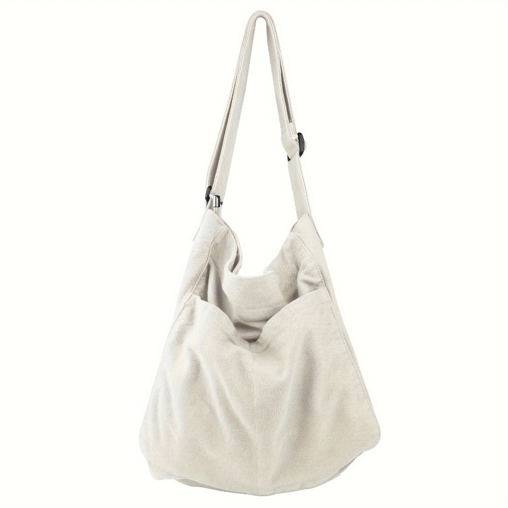 Canvas Hobo Crossbody Shoulder Tote Bag for Women And Men W/Multi-Pocket Casual Purse Messenger Bags Travel Work
