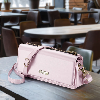 Crossbody Cell Phone Wallet for Women, RFID Blocking Multi Card Slots with Detachable Wristlet Shoulder Strap Zipper Pocket