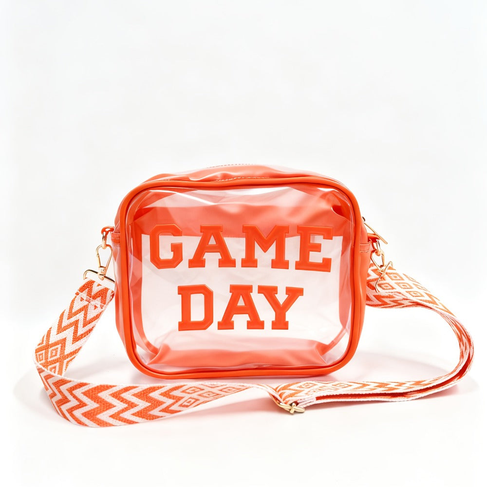 2026 Exclusive New Arrival, Game Day Clear Bag For Stadium Events With Letter Patches Stadium Approved Clear Crossbody Purse For Concerts Sports Events, Perfect For Football Fans