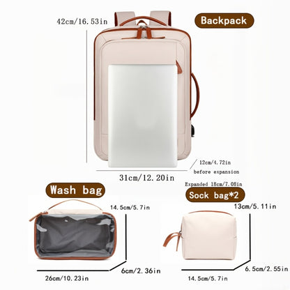 [Large Capacity Expandable Backpack] Large Capacity Expandable Laptop Backpack, Lightweight Travel Shoulder Bag, Dry and Wet Separation, Handheld Design, Suitable for Travel, Business, Commuting, School, Etc