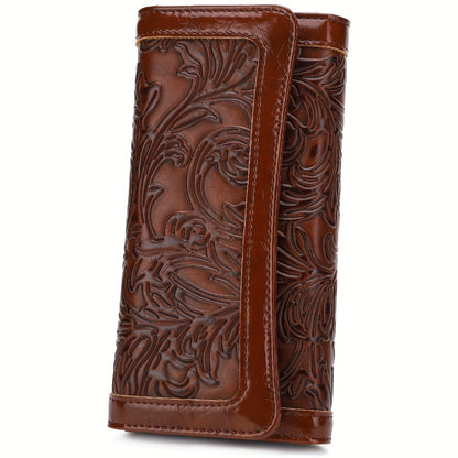 Women'S Embossed Wallet PU RFID Blocking Trifold Ladies Purse Long Clutch Card Holder Phone Checkbook Organizer Gifts for Women Tote Bag for Mom Gift Love