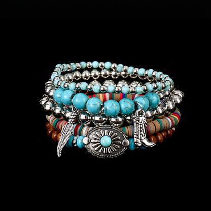 [Western-style Jewelry Set] 10pcs Western-style Jewelry Gift Set for Women | Hat, Fringed Crossbody Bag, Single-shoulder Bag, Wallet, Turquoise Imitation Necklace, Bracelet And Earrings - Suitable for Daily Vacation And Travel