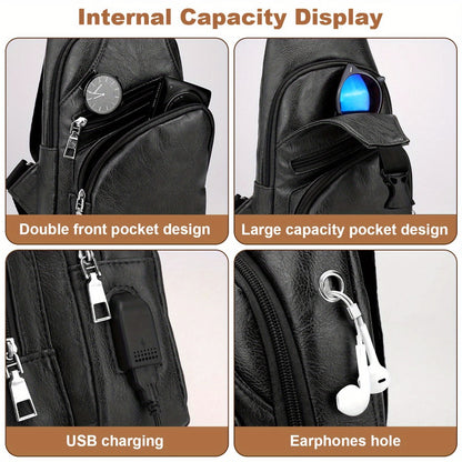 Men'S Stylish And Durable Anti-Theft Chest Bag, Comfortable, Secure, Multi-Functional, Adjustable Chest Bag, Shoulder Backpack for Sports And Outdoor Adventures