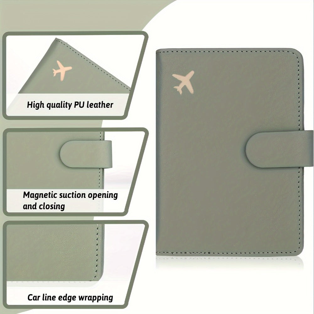 RFID Blocking -Theft Passport Holder Suitable for Women & Men - ic Closure Travel Wallet with Card Slots, Compact Passport Cover, -Skimming for Airports & Train Stations (Daily Use)