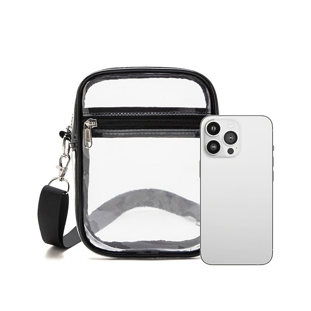 Men's Crossbody Bag – Clear, Adjustable Strap, Transparent | Bag Vero – detail view 11