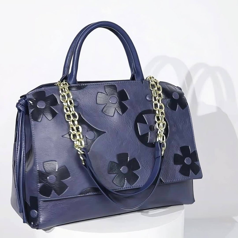IVKMIVK Women'S Elegant Floral Embossed Tote Bag - Large Capacity Synthetic Faux Leather Handbag with Golden-Tone Hardware, Zipper Closure & Tassel Charm, Beige/Grey/Purple/Red/Green/Blue/Black, Structured Design for Daily Commute, Office, Travel - Durabl