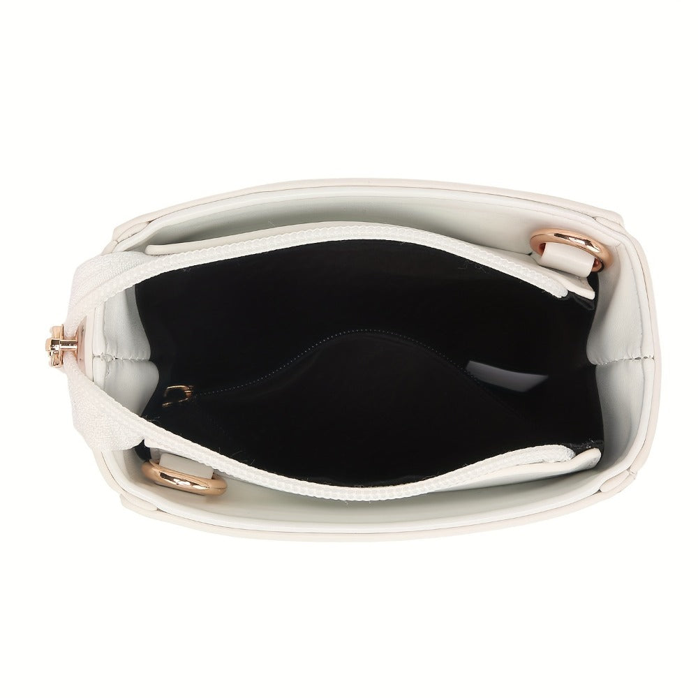 Trendy Popcorn Box Design Handbag for Women, Featuring a Crossbody Style with a Chain Strap, a Distinctive Square Shape, And an Adjustable Wallet