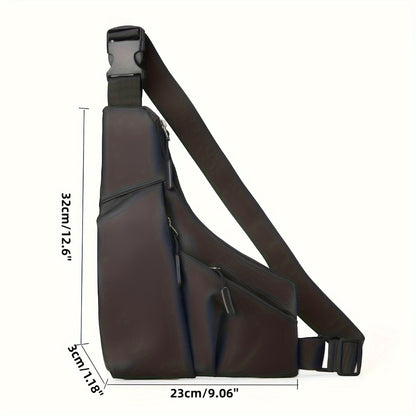 1pc Men's Chest Bag - Adjustable Crossbody Bag with Lightweight Design & Secure Strap, Compact Messenger Bag for Travel, Work, College, Everyday Use - Unisex Sling Bag for Men & Women (Black), College Essentials, Minimalist Style, Highquality Fabric, Urba