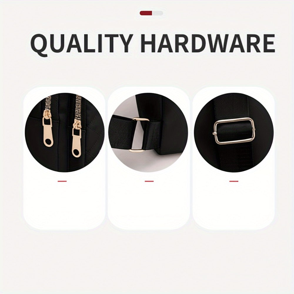 Nylon Ladies Slung Shoulder Bag, Leisure Sports Travel Slung Chest Bag, Adjustable Shoulder Strap, Multi-pocket Purse.