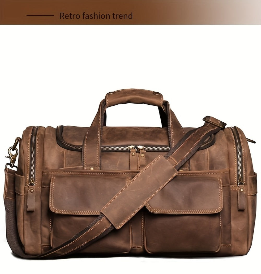 Gym Duffel Bag – Genuine Leather, Large Capacity, Multi-Pocket, for Travel & Work | Bag Vero – detail view 13