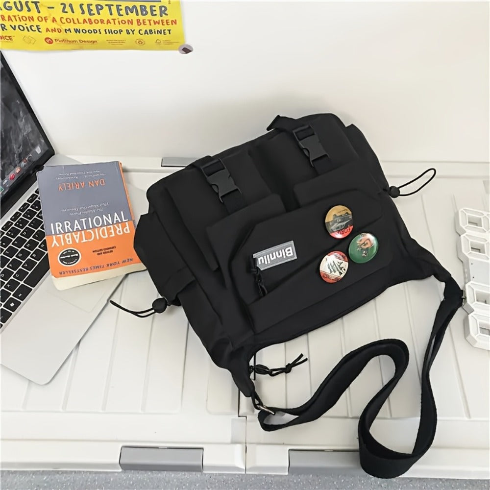 Crossbody Bag for Men And Women, Large Capacity Shoulder Bag, Casual Mailman Bag, Versatile Small Shoulder Bag (Badges And Pendants Not Included)