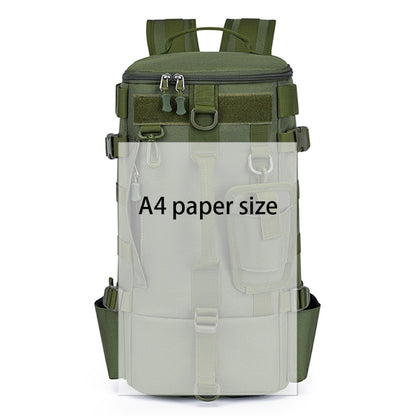 A Versatile Backpack Designed for Outdoor Activities Like Mountain Climbing And Hiking, Featuring a Crossbody Design, a Lure Compartment for Fishing, And a Spacious Layout with Dry And Wet Separation