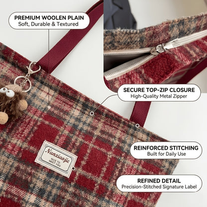 Local Warehouse - 2026 Spring/Summer New Arrival - Checkered Tote Bag, Suitable for Everyday Casual Wear And Travel, Combining Fashion And Practicality, Suitable for Campus Style, Sweet Style, Mother's Day Gift, Medium-sized Shoulder Bag