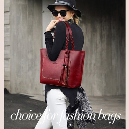Minimalist Women'S Bag, Fringed Shoulder Bag, Large-Capacity Handbag