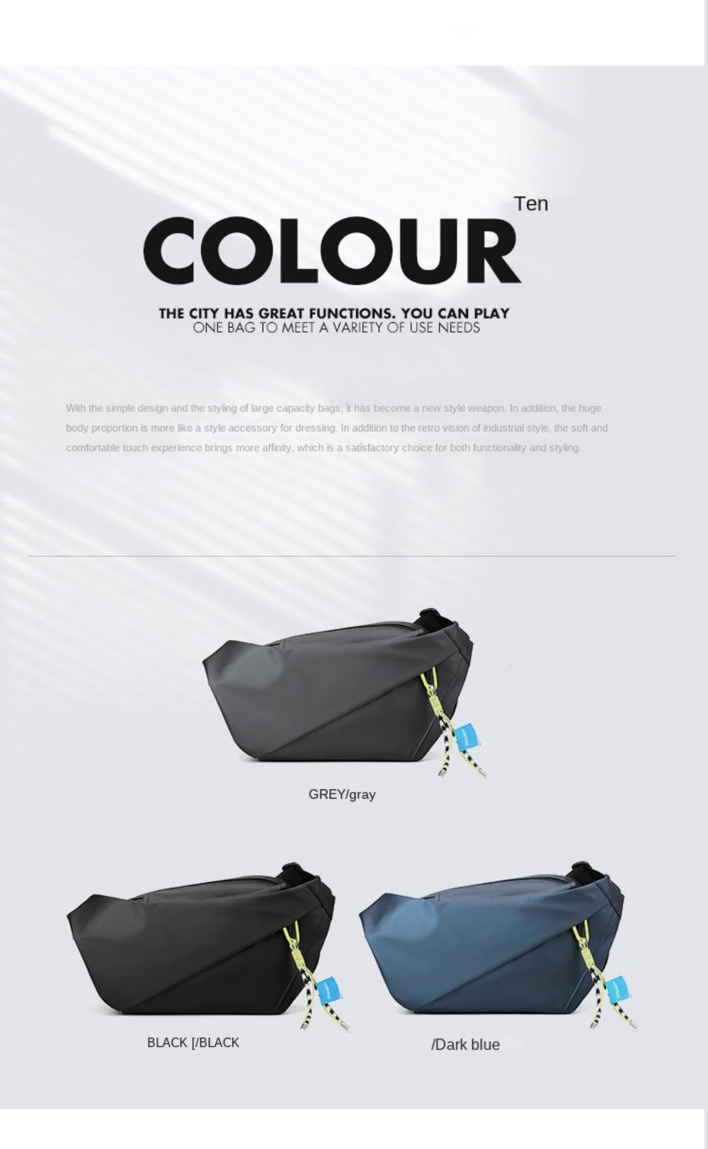 Men's Crossbody Bag – Nylon, Large Capacity, for Everyday Use | Bag Vero – detail view 19