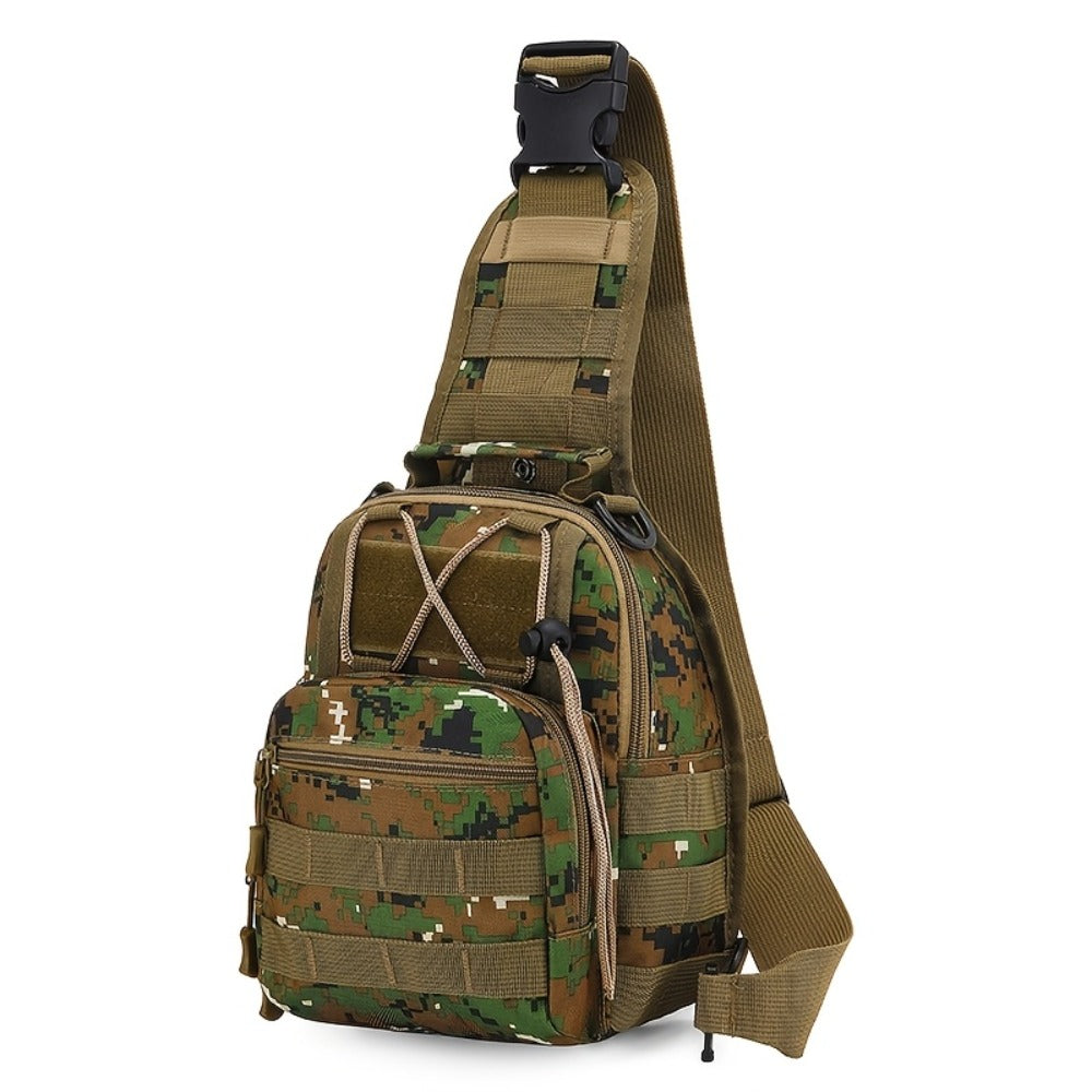 Men's Chest Bag, Durable Oxford Cloth, for Camping, Outdoor Travel, and Cycling, Crossbody Bag with Phone Pocket, Outdoor Leisure Single-Pack Backpack