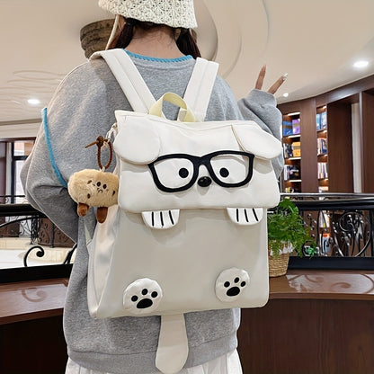 Women'S Cute Card Print Dog Backpack - Lightweight Laptop Bag with Adjustable Strap, Zipper Closure & Tablet Compartment, & Puppy Design, Casual College Student Daily Commuter Backpack, Backpack For School, Playful Design, Durable Zipper Closure
