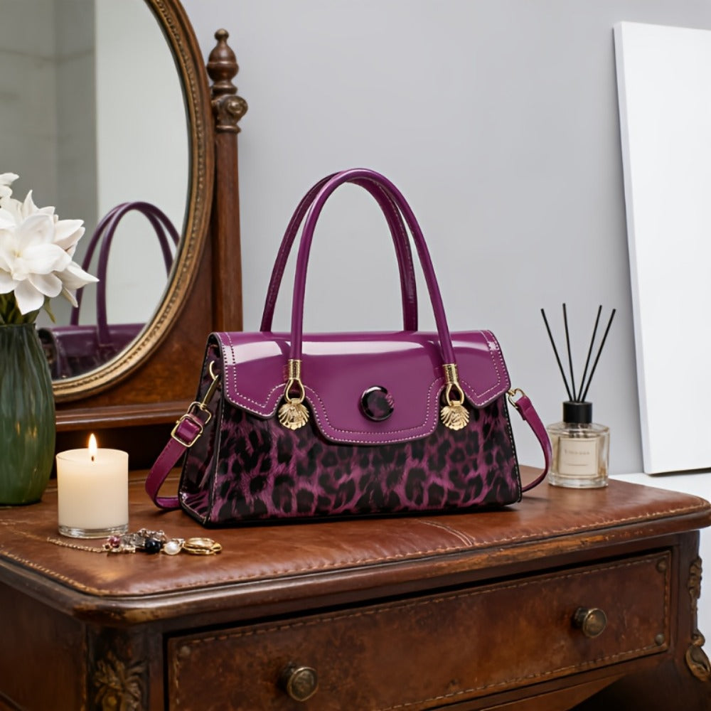 Shoulder Bag for Women – Adjustable Strap, Leopard Print Magnetic Snap Adjustable | Bag Vero – detail view 16