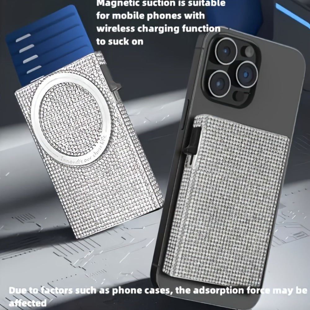 Chic And Sleek, This Diamond-Patterned Magnetic Wallet Is Ideal for Credit Card Users, Featuring RFID Protection for Added Security