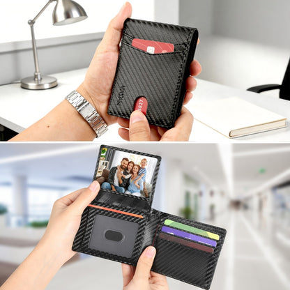 1pc Men's Wallet, Fashion Carbon Fiber & Crosshatch Design, Multiple Colors, Stylish & Slim Bifold, Casual Business Gift for Men