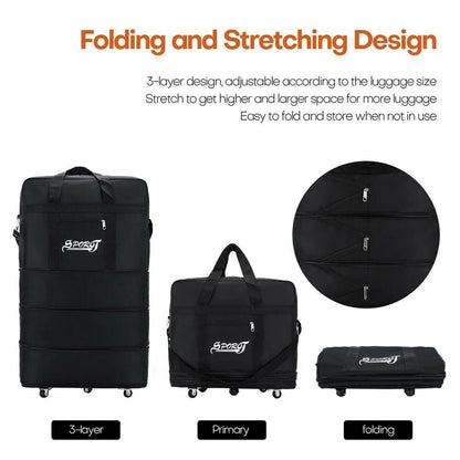 32'' Expandable Rolling Wheeled Duffle Bag Spinner Suitcase Foldable Luggage Expandable Black Blue Green Lattice