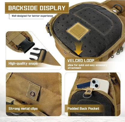 Tactical Chest Bag Backpack, Men's And Women's Shoulder Messenger Bag, Molle, EDC Backpack, Perfect for Daily Commuting, Gifts for Friends And Family, Christmas Gifts