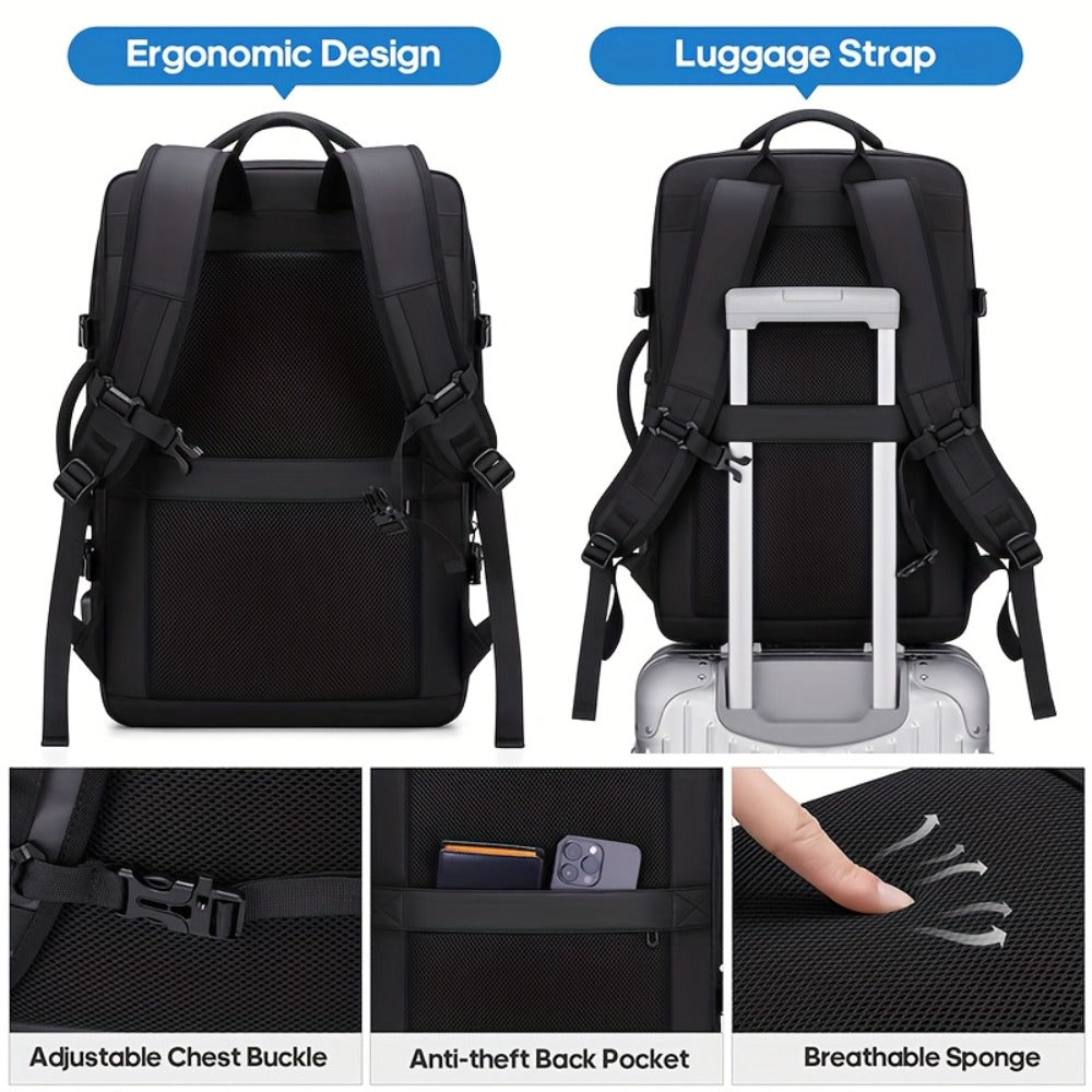 UKEIN Bagsure Carry On Backpack, 10.57gal Flight Approved Travel Backpack for Men Women, Expandable High Quality 17Inch Laptop Backpack, Casual Daypack Luggage Suitcase Backpack for Business Weekend Hiking