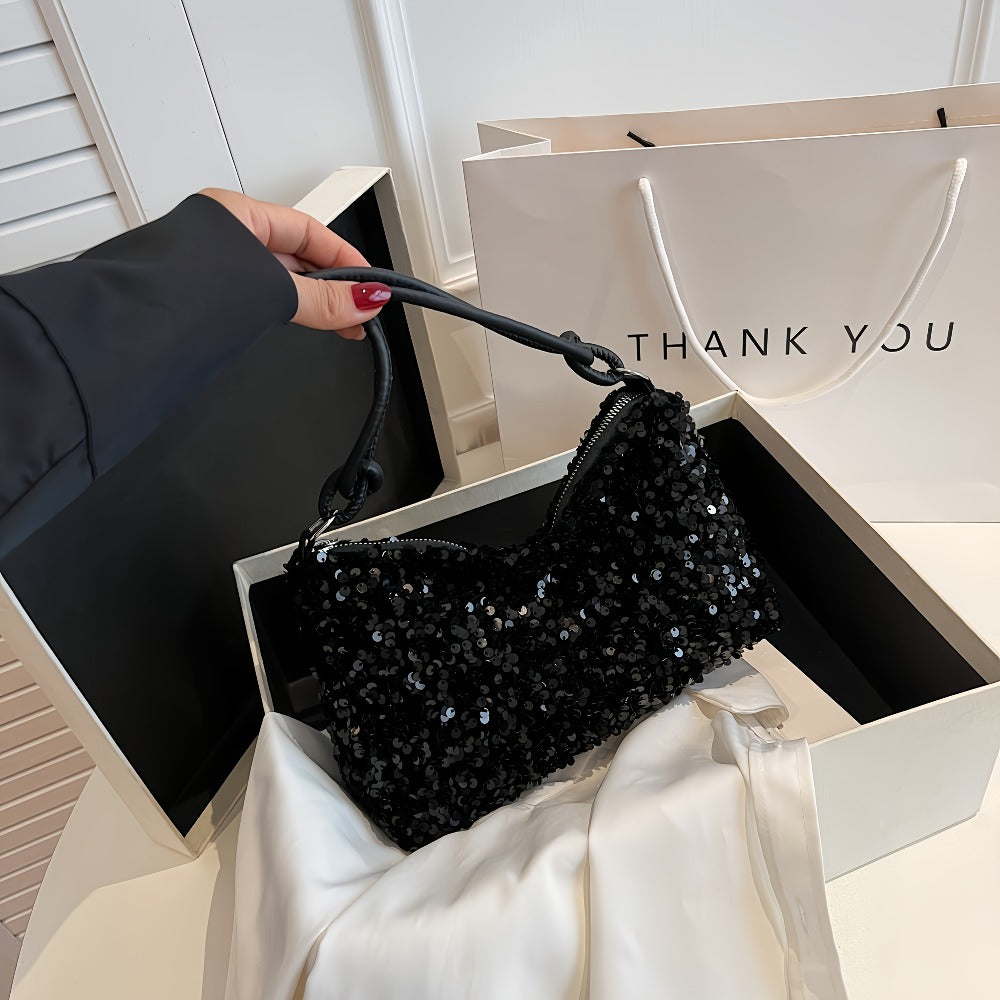Sequined Women'S Shoulder Bag, Sequined Fashionable Women'S Handbag with Shoulder Strap. A Stylish Women'S Bag with a Strong. Large Capacity, with Zipper, Suitable for Various Occasions - Very Eye-Catching