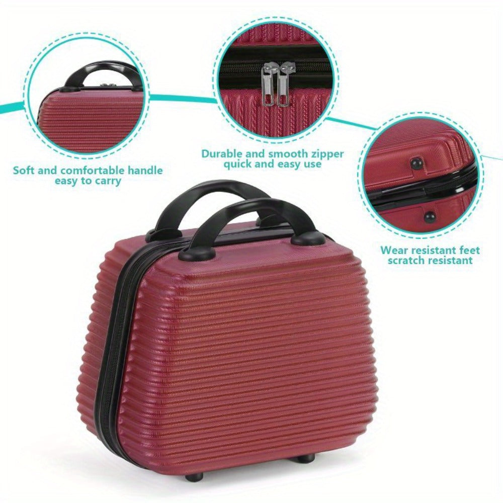20" Carry On Luggage and 14" Mini Cosmetic Cases Travel Set Lightweight ABS Suitcase with Lock, Hardside Luggage with Spinner Wheels 2pcs Set Carry On Bag for Airplanes