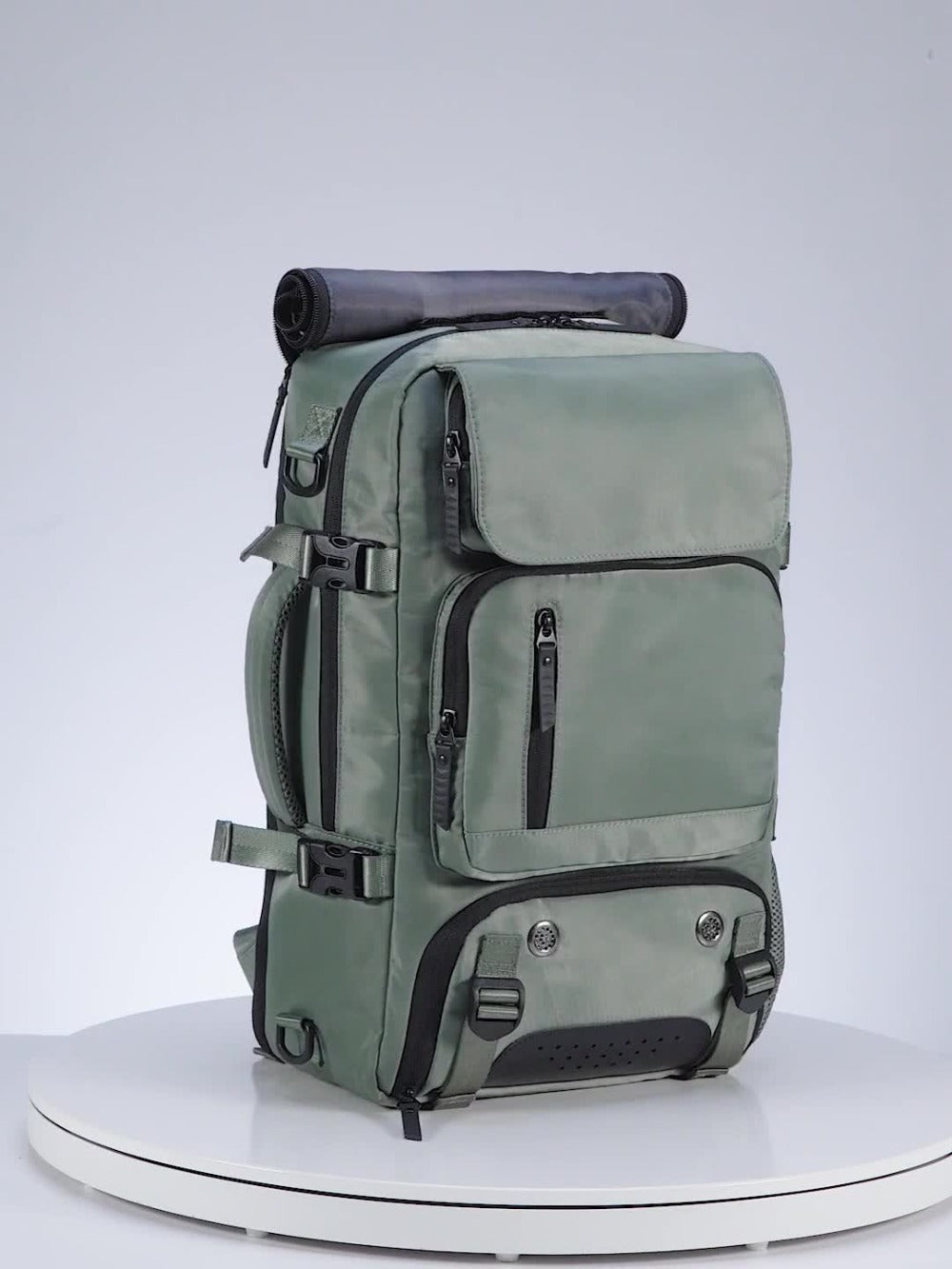2025 New Style Men'S And Women'S Large Capacity Travel Backpack with Independent Shoe Compartment, Drawstring Closure And Multiple Pockets - Durable Hiking Backpack for Outdoor Commuting, Business Trips, Festivals - Belt Decorations