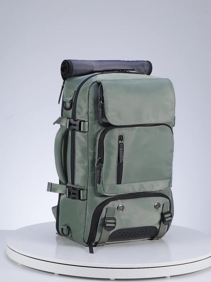 2025 New Style Men'S And Women'S Large Capacity Travel Backpack with Independent Shoe Compartment, Drawstring Closure And Multiple Pockets - Durable Hiking Backpack for Outdoor Commuting, Business Trips, Festivals - Belt Decorations