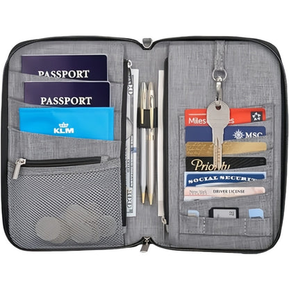 Premium Family Travel Document Organizer Capacious RFID Passport Holder Wallet Passport Case， Father's Day Gift