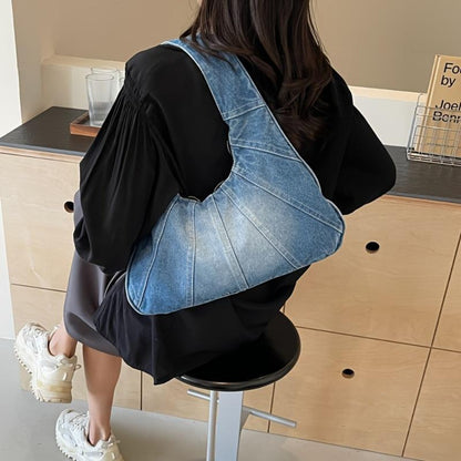 Trendy Tote Wandering Bag Denim Shoulder Bag -- Stylish, Durable, Spacious Underarm Bag for Women, Perfect for Daily Use And Shopping