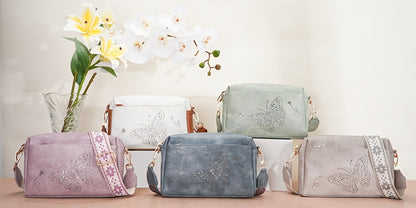Women'S Small Crossbody Bags - Vegan Faux Leather Butterfly Shoulder Handbags With Wide Strap, Lightweight And Stylish Purses For Everyday Use Faux Leather Tote For Mom Gift Durable