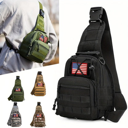 Men's Chest Bag, Durable Oxford Cloth, for Camping, Outdoor Travel, and Cycling, Crossbody Bag with Phone Pocket, Outdoor Leisure Single-Pack Backpack