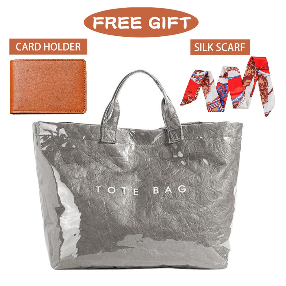 Tote Bag for Women – for Work, Large Plastic Stylish Letter Print | Bag Vero – detail view 34