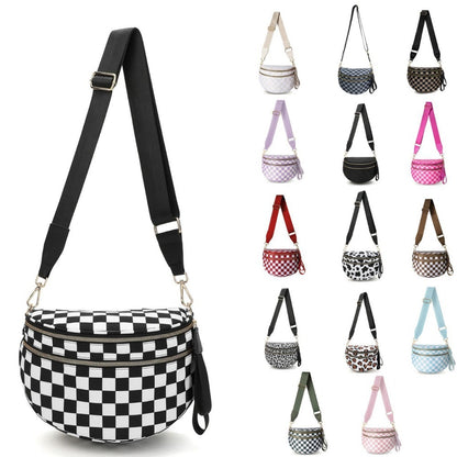 Women's Versatile Soft Plaid Crossbody Bag, Large-capacity Shoulder Crossbody Bag, Outdoor Convenient Hand-held Shoulder Plaid Bag