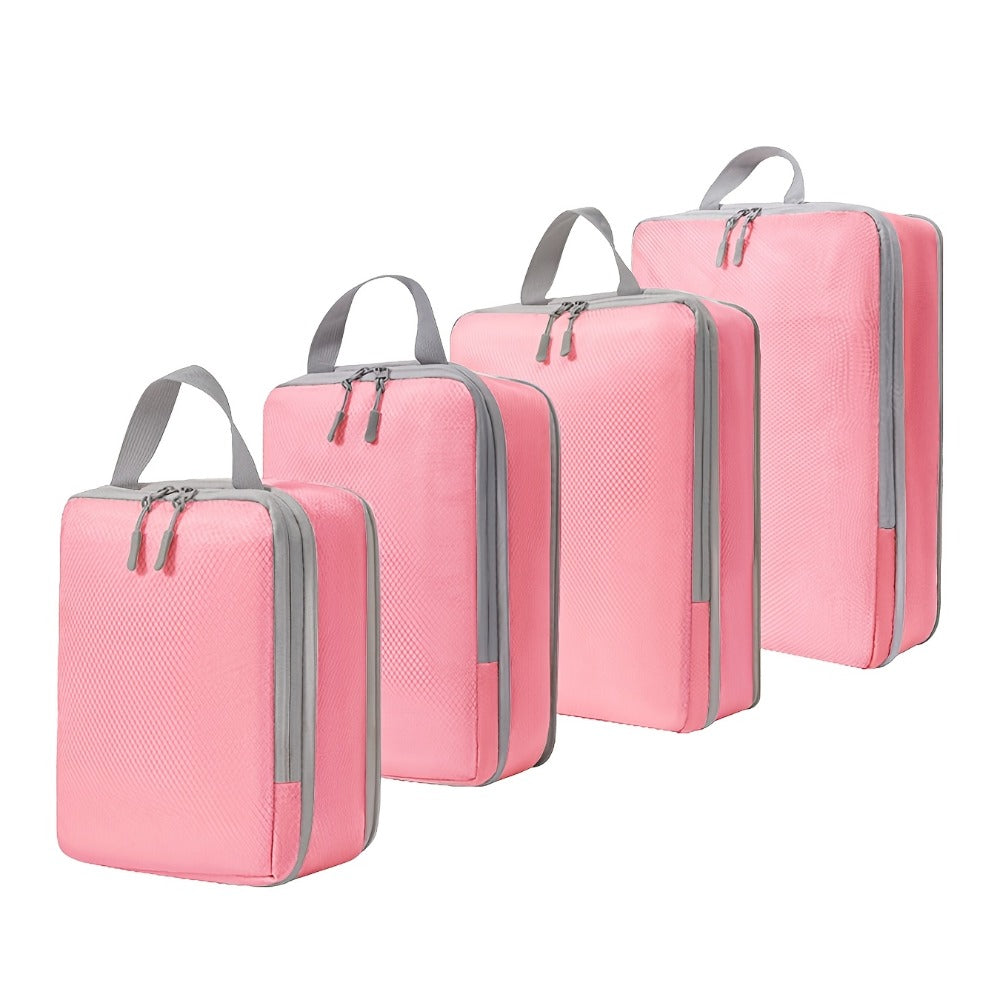 4pcs Set of Multi-functional Luggage Compression Packaging Boxes, Lightweight Travel Luggage Storage Bag Set with Shoe Bags, Expandable Luggage Storage Bag, Space-saving Must-have Accessories for Travel.