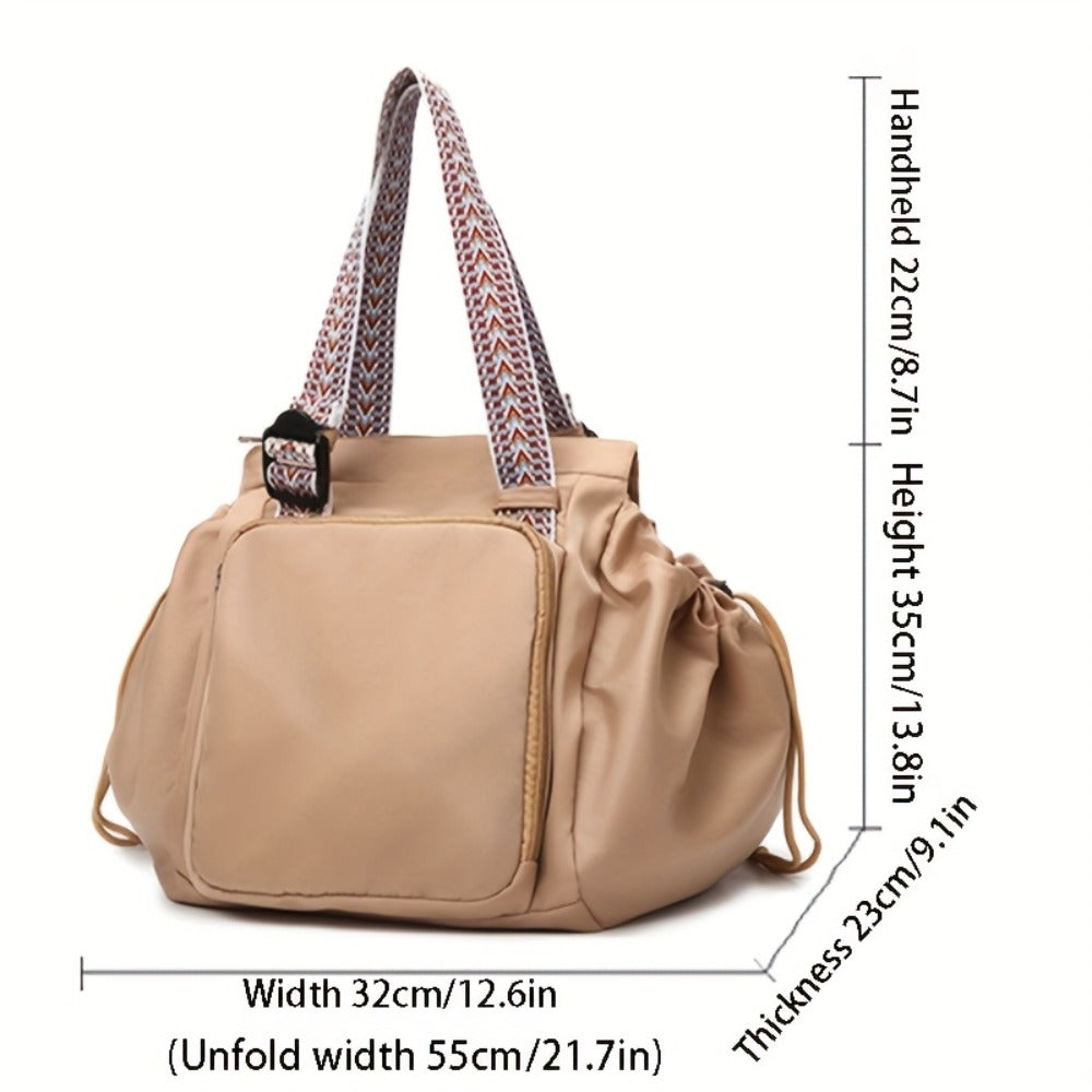 [Foldable Multi-Pocket Bag] Multi-Functional Large-Capacity Drawstring Fitness Bag, Multi-Functional Multi-Form Storage Bag, Suitable for Shopping And Commuting, Supermarket Shopping, Foldable And Expandable, Large-Capacity Multi-Pocket Travel Bag